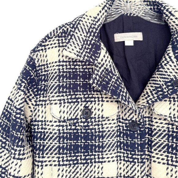 Outerknown Cloud Weave Jacket Birch Optic Plaid NWOT - Picture 5 of 10
